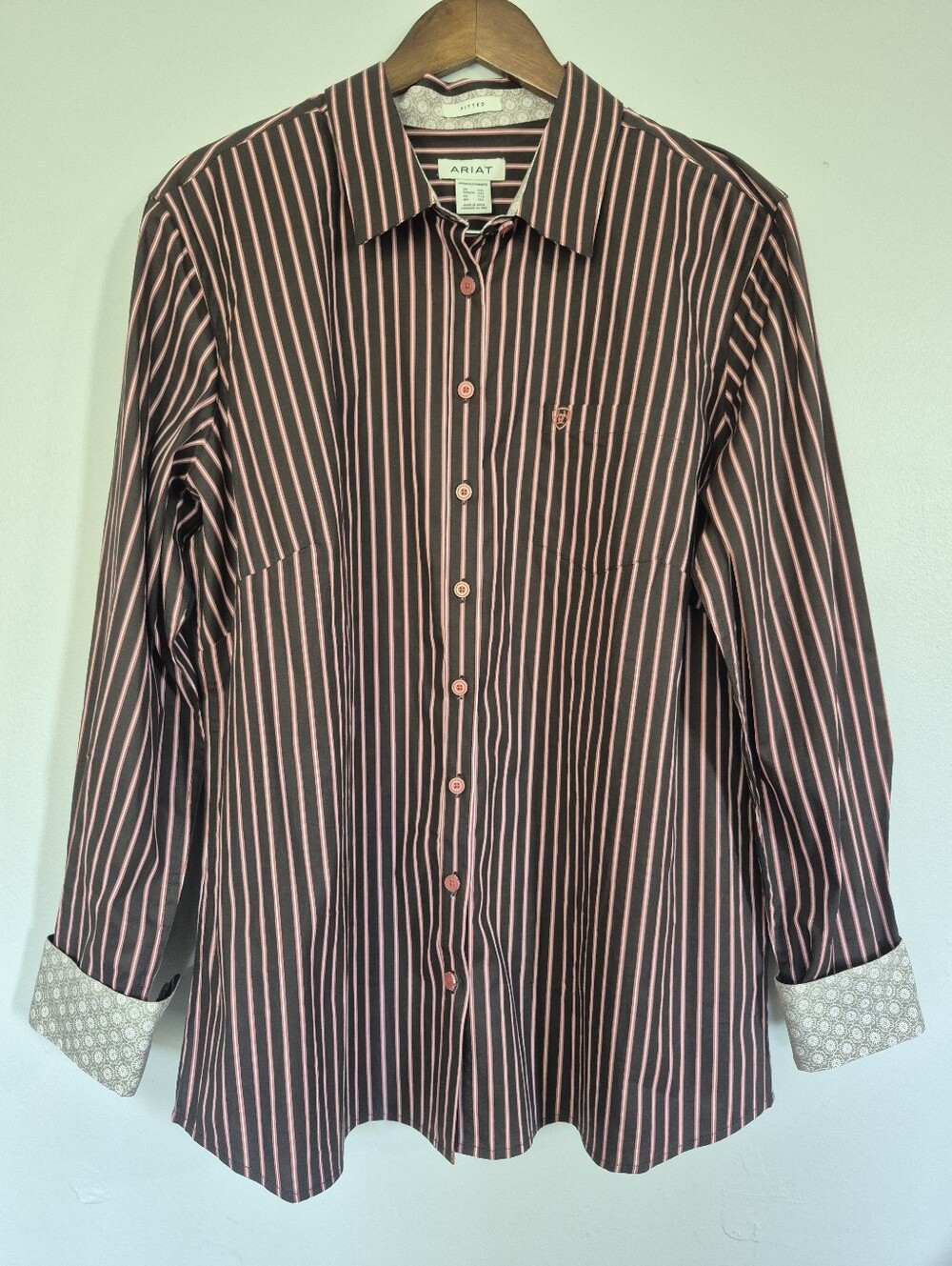 Ariat Kirby Mahogany Stretch Long Sleeve Bitton Down Shirt XXL